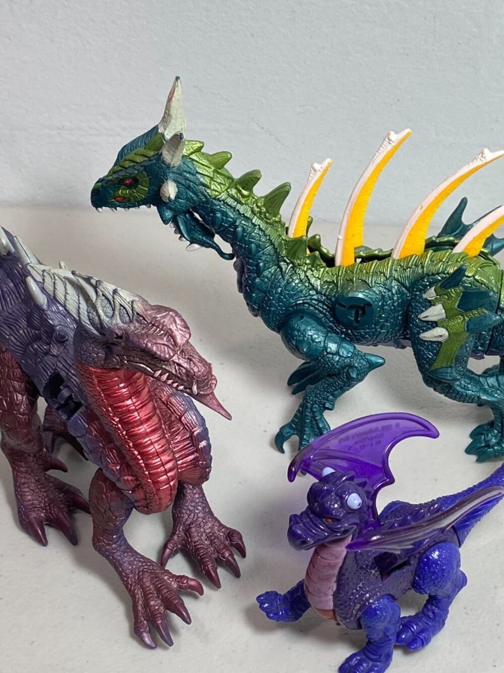 3 VNTG Dragons 1990s: Hasbro Dragonheart Razorthorn/Kenner Medusa/McD Purple